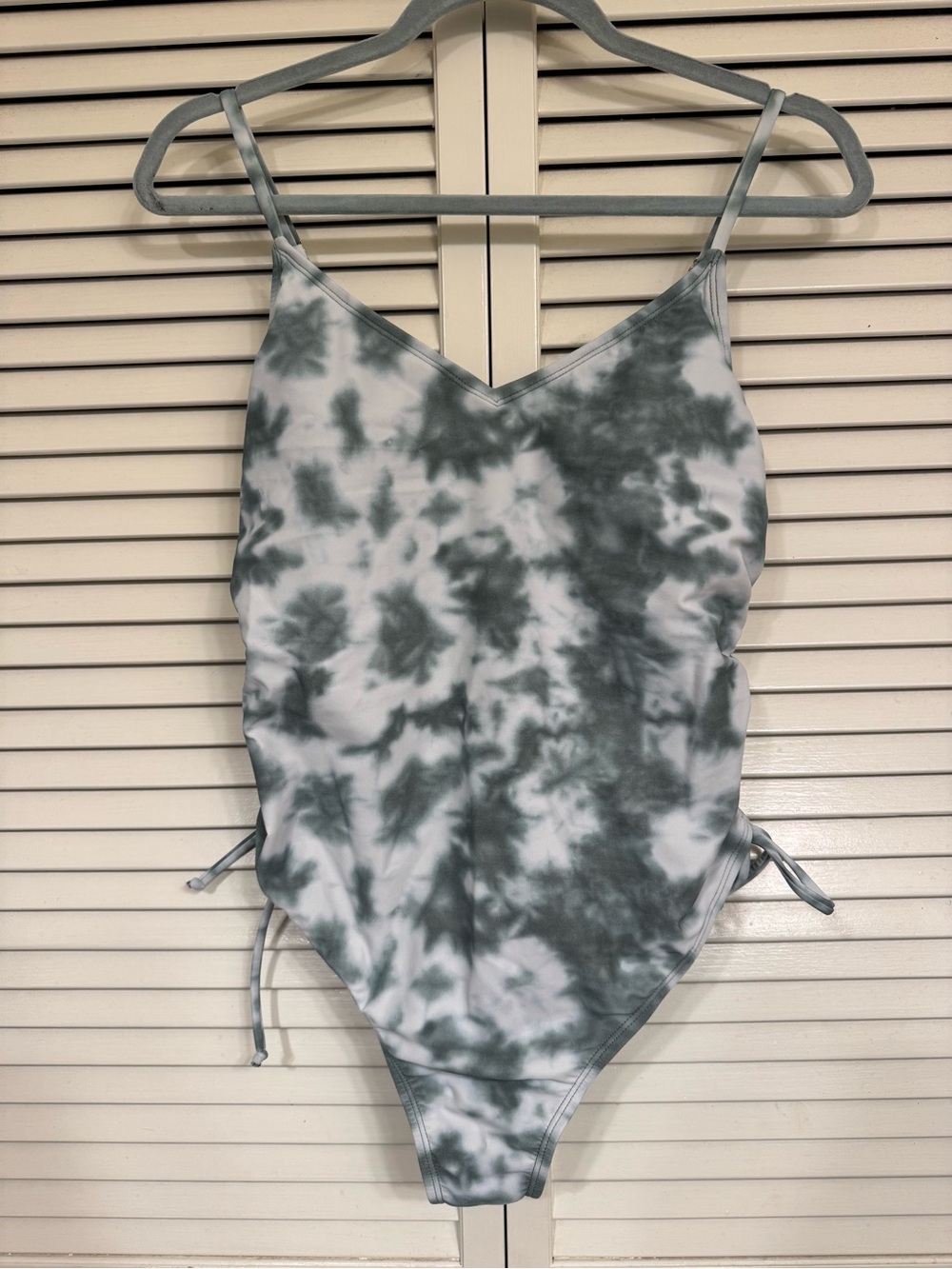 Tie-Dye Gray & White One-Piece Swimsuit